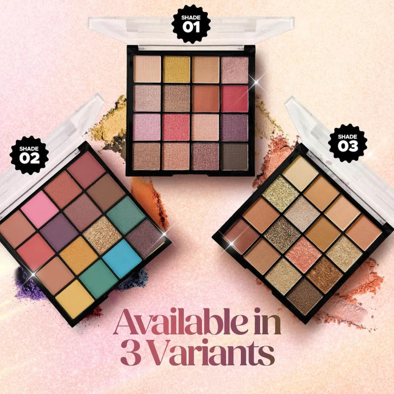 Hilary Rhoda Eyeshadow Palette | 16 Multicolor Matte & Shimmer Shades | Eye Makeup Highly Pigmented, Long-Lasting, Waterproof & Blendable Eye Makeup | Professional & Beginner Friendly (Shade 1) – 20.8g thumbnail 4